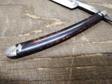 Vtg 1902 Geo W Korn Double Hollow Straight Edge Razor Celluloid Scales Bolsters