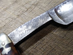Vtg 1902 Geo W Korn Double Hollow Straight Edge Razor Celluloid Scales Bolsters