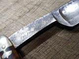 Vtg 1902 Geo W Korn Double Hollow Straight Edge Razor Celluloid Scales Bolsters