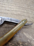 Vtg Bengall Made In England Hollow Ground Straight Edge Razor Celluloid Scales