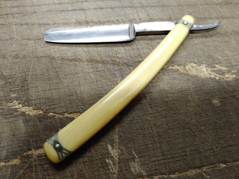 Vtg East Federal Hollow Ground Straight Edge Razor Fancy Scales Youngstown Ohio