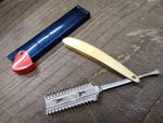 Vtg Durham Duplex Hair Trimming & Thinning Barbers Straight Razor w/Case