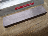 Vtg Soft Arkansas 2 Sided Honing Oil Sharpening Stone w/Cast Aluminum Holder 7"