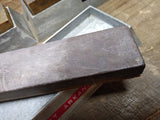 Vtg Soft Arkansas 2 Sided Honing Oil Sharpening Stone w/Cast Aluminum Holder 7"