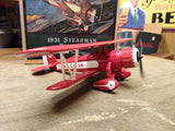 1995 ERTL WINGS OF TEXACO Diecast 1931 Stearman Biplane Coin Bank #1655 w/Box!