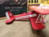 1995 ERTL WINGS OF TEXACO Diecast 1931 Stearman Biplane Coin Bank #1655 w/Box!