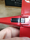 1995 ERTL WINGS OF TEXACO Diecast 1931 Stearman Biplane Coin Bank #1655 w/Box!