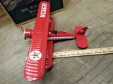 1995 ERTL WINGS OF TEXACO Diecast 1931 Stearman Biplane Coin Bank #1655 w/Box!