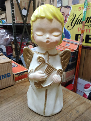 Vtg Empire Plastic Corp? Angel w/Harp Blow Mold 13.5" Outdoor Christmas Decor