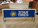 Vtg STAR TIRES Gas Station Store Display Stand Painted Metal Advertising Sign
