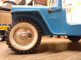 Vtg 1960's Tonka Pressed Steel Toy #516 Blue and White Jeep Runabout Truck