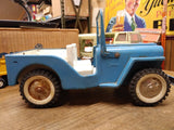Vtg 1960's Tonka Pressed Steel Toy #516 Blue and White Jeep Runabout Truck