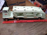 Vtg 1970's Tonka Pressed Steel Toy Auto Hauler Car Carrier Light Green 18 Inches