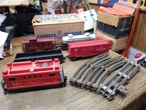 Vtg Lionel Postwar 1542 Train Set 520 Electric Box Cab Freight Cars Caboose Box!