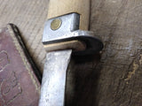 Vtg Unbranded Hunting Fighting Knife Carbon Steel Wood Handle 9" w/Sheath