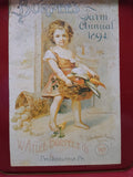 Vtg Burpee's Farm Annual 1894 Red Serving Tray Advertising Catalog Wall Hanging