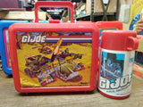 VTG 1990 1991 Aladdin Hasbro GI Joe ARAH Red Plastic Lunch Box With Thermos Nice