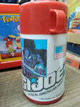 VTG 1990 1991 Aladdin Hasbro GI Joe ARAH Red Plastic Lunch Box With Thermos Nice