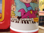 VTG 1989 Hanna Barabara Flintstones The Dino's Red Plastic Lunch Box w/Thermos