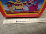 VTG 1989 Hanna Barabara Flintstones The Dino's Red Plastic Lunch Box w/Thermos