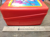 VTG 1989 Hanna Barabara Flintstones The Dino's Red Plastic Lunch Box w/Thermos