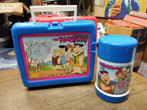 VTG 1989 Hanna Barabara The Flintstones A Day At The Zoo Lunch Box w/Thermos