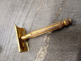 Vtg Gillette 3 Pc Gold Tone Tech Double Edge Safety Razor Good Condition U.S.A