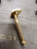 Vtg Gillette 3 Pc Gold Tone Tech Comb Double Edge Safety Razor Good Condition