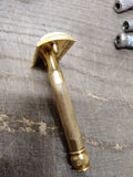 Vtg Gillette 3 Pc Gold Tone Tech Comb Double Edge Safety Razor Good Condition
