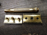 Vtg Gillette 3 Pc Gold Tone Tech Comb Double Edge Safety Razor Good Condition