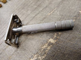 Vtg Gillette Tech 1951 W-1 TTO Double Edge Safety Razor Good Condition USA!