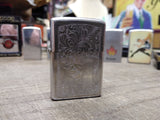 Vtg 1980 Zippo Cigarette Lighter Venetian Scroll 2 Sided Blank Name Plate Nice!!