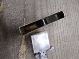 Vtg 1980 Zippo Cigarette Lighter Venetian Scroll 2 Sided Blank Name Plate Nice!!