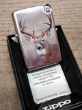 Vtg Unfired 2017 Zippo Cigarette Lighter Antlered Buck Hunting w/Box Great Shape