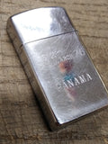 Vtg 1974 Zippo Slim Cigarette Lighter Panama 24 March 76 "48" On Back Good Shape