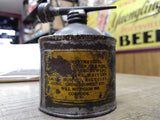 Vtg Antique Standard Household Lubricant Soldered Tin Oil Can Atlantic Refining!