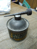 Vtg Antique Standard Household Lubricant Soldered Tin Oil Can Atlantic Refining!
