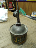 Vtg Antique Standard Household Lubricant Soldered Tin Oil Can Atlantic Refining!