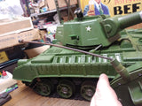 Vtg 1960's De Luxe Tiger Joe Army Tank Military Toy 550276 w/Remote Repair Parts