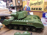 Vtg 1960's De Luxe Tiger Joe Army Tank Military Toy 550276 w/Remote Repair Parts
