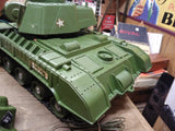 Vtg 1960's De Luxe Tiger Joe Army Tank Military Toy 550276 w/Remote Repair Parts
