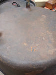 Vtg Cast Iron Texsport 8 Quart #12 Three Leg Dutch Oven Camping Cook Ware w/Lid