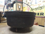 Vtg Cast Iron Texsport 8 Quart #12 Three Leg Dutch Oven Camping Cook Ware w/Lid