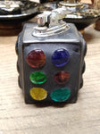 Vtg MCM Gas Table Top Cigarette Lighter Marble Set Ceramic Polished Chrome Japan