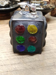 Vtg MCM Gas Table Top Cigarette Lighter Marble Set Ceramic Polished Chrome Japan
