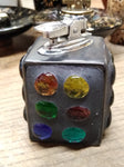 Vtg MCM Gas Table Top Cigarette Lighter Marble Set Ceramic Polished Chrome Japan