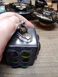 Vtg MCM Gas Table Top Cigarette Lighter Marble Set Ceramic Polished Chrome Japan