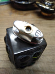 Vtg MCM Gas Table Top Cigarette Lighter Marble Set Ceramic Polished Chrome Japan