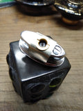 Vtg MCM Gas Table Top Cigarette Lighter Marble Set Ceramic Polished Chrome Japan