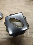 Vtg MCM Gas Table Top Cigarette Lighter Marble Set Ceramic Polished Chrome Japan